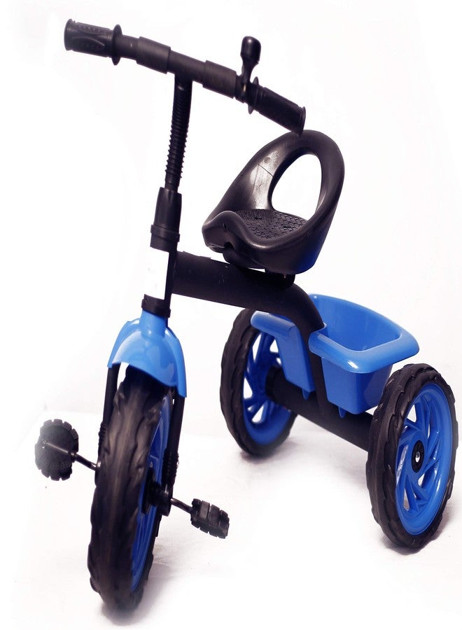 Evoshine Kids Tricycle | Foldable, Adjustable Toddler Trike with Push Handle | Canopy & Basket | Safety Features | Indoor/Outdoor Ride-on Cycle for 1-4 Year Olds (524 Tricycle) (Blue) - Image 1